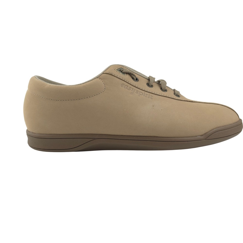 Easy Spirit ESAPI Walking Shoes Women 10 Tan Leather Lace Up Comfort Sneaker